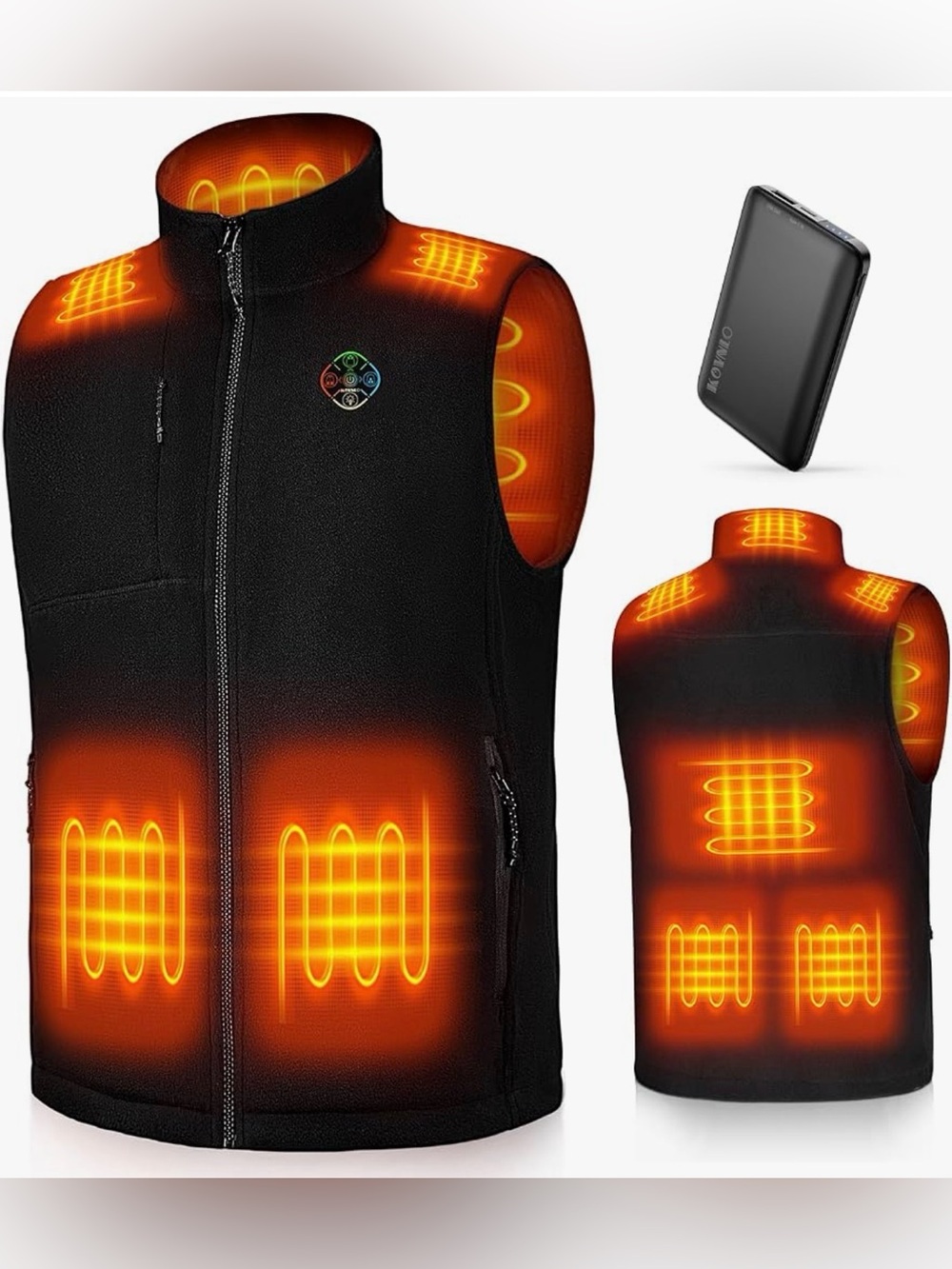 KOVNLO Heated Vest for Men Soft Fleece Smart Electric- M